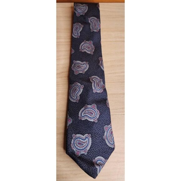 Meeting Street 100% Silk Paisley Tie Pink,Gray, Blue Casual Gift Made In USA - Picture 3 of 7